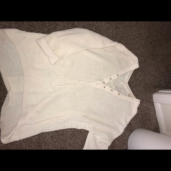 oversized white knit sweater - Picture 2 of 2
